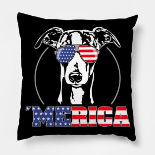 Proud Whippet American Flag Merica dog Pillow