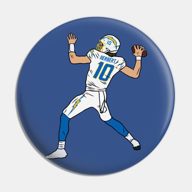 Justin Herbert Throw Pin by rattraptees