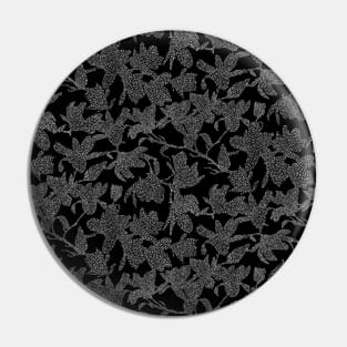 Black Dotted Magnolias Pin