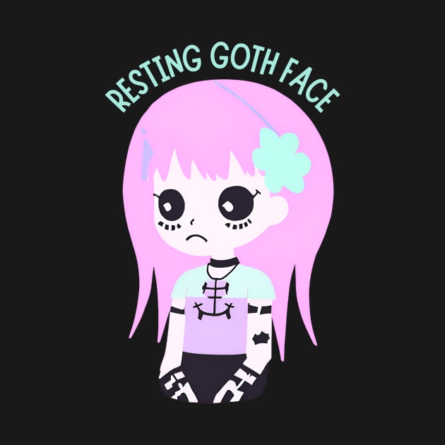 Pastel Goth Kawaii Aesthetic - Resting Goth Face by TriHarder12