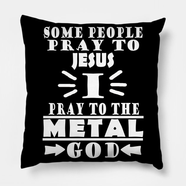 Heavy metal festival god saying headbang Pillow by FindYourFavouriteDesign