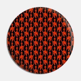 Orange Skeleton Black Pattern Pin