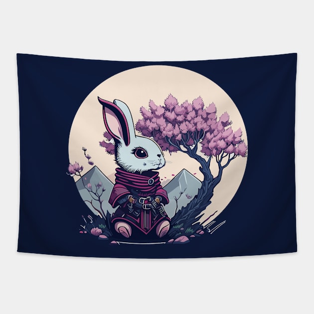 Rabbit Kunoichi Tapestry by mysticpotlot