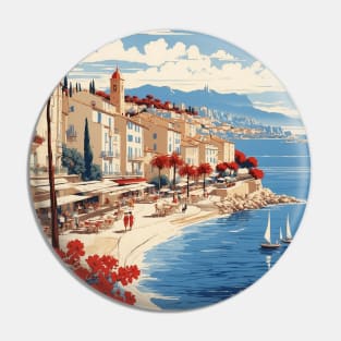 Antibes France Vintage Travel Poster Tourism Pin