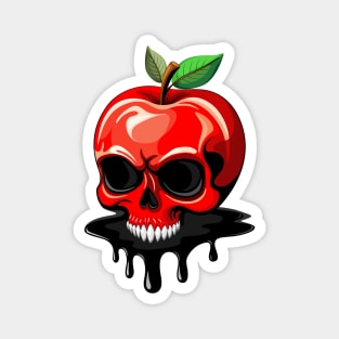 Skull Apple Poisoned Deadly spooky Fruit Magnet