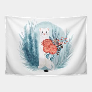 Spirit Animal White Weasel Tapestry