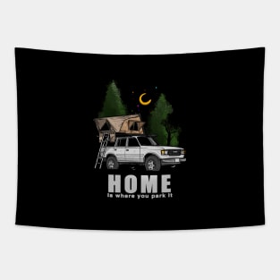 Home is where you park it Land Cruiser - White Tapestry