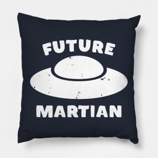 Retro Vintage Sci Fi  Future Martian UFO Pillow