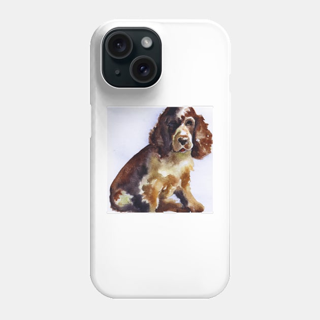 Spaniel Watercolor Painting - Dog Lover Gifts Phone Case by Edd Paint Something