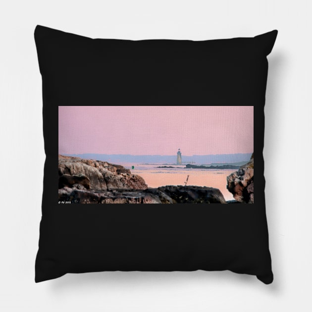 Ram Island Ledge Light Pillow by BeanME