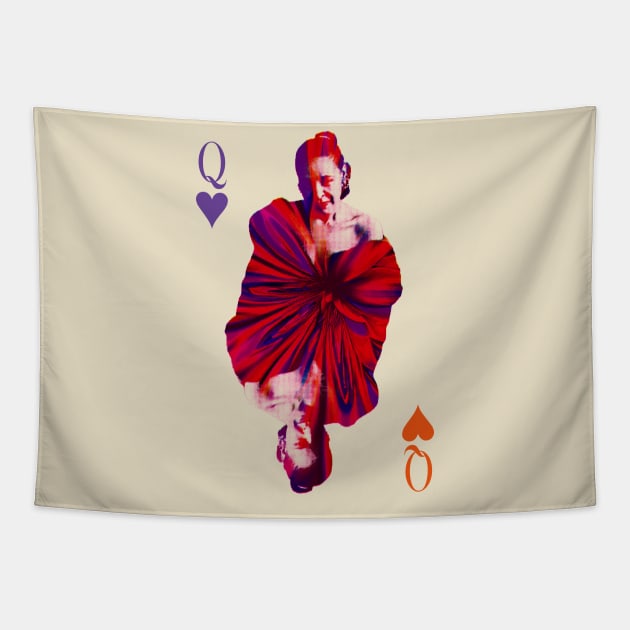 Billie Holiday queen of hearts Tapestry by HAPPY TRIP PRESS