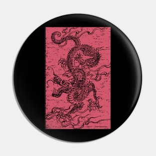 Vintage Japanese Asian Dragon Aesthetic Pin