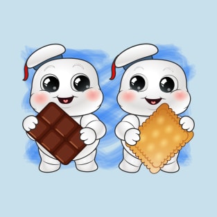 Chibi Stay Puft Marshmallow Man Smore Time! T-Shirt