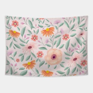 Dancing flowers in pastel Tapestry