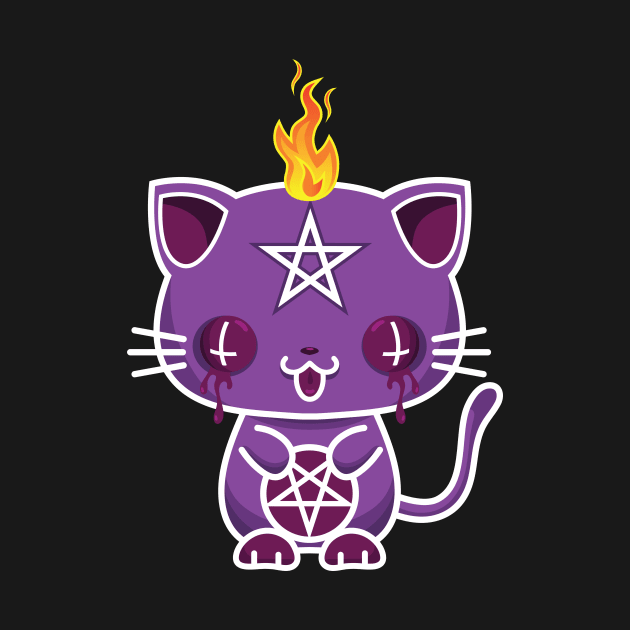 Satanic kawaii kittie cat by Noundercult