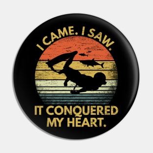 I Came I Saw It Conquered My Heart Cool Vintage Diving Underwater Lover Gift Pin