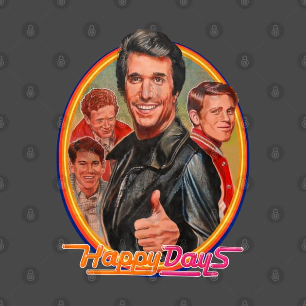 the Fonz and gang by Chris Hoffman Art