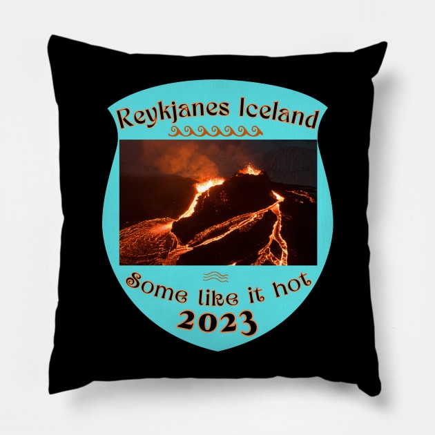 Reykjanes  Volcano T-Shirt Iceland Earthquake Gift Pillow by SailorsDelight