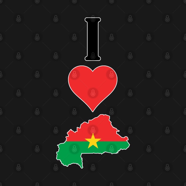 I Love Burkina Faso Vertical I Heart Country Flag Map by Sports Stars ⭐⭐⭐⭐⭐