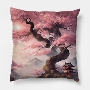 Japan Cherry Blossom Tree Landscape Scenery Pillow