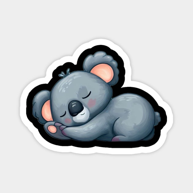 Sleeping baby koala bear Magnet by Stupid Coffee Designs