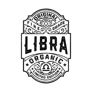 Libra Zodiac Sign Vintage Whiskey Label Funny Horoscope T-Shirt