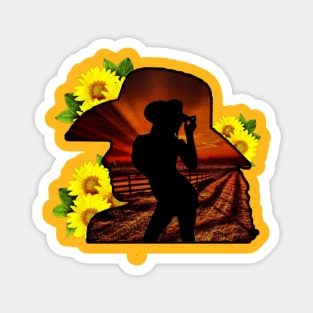 Sunflower Cowgirl Magnet