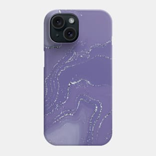 Purple With silver Marble texture Phone Case