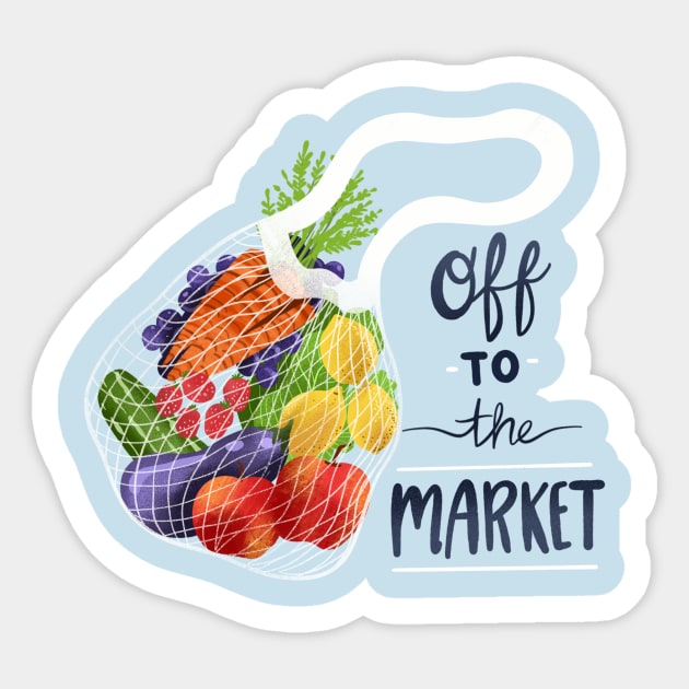 TeePublic　Market　Day　Bag　Farmers　Market　Sticker