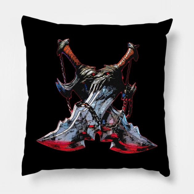 God of War - Blade of Chaos Pillow by Waldesign