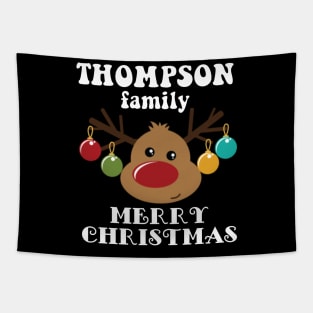 Family Christmas - Merry Christmas THOMPSON family, Family Christmas Reindeer T-shirt, Pjama T-shirt Tapestry