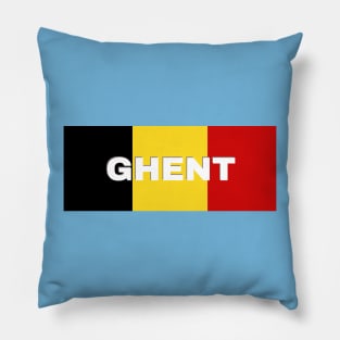 Ghent City in Belgian Flag Pillow