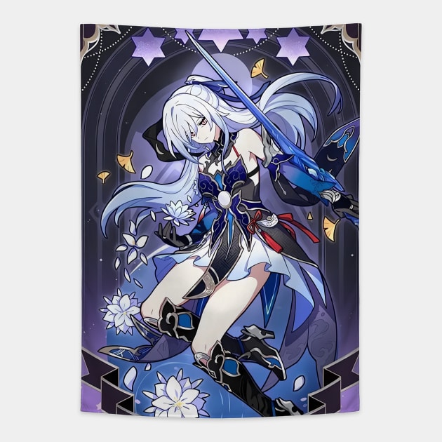 Jingliu Revelation Card Honkai Star Rail Tapestry by kazatodoesart