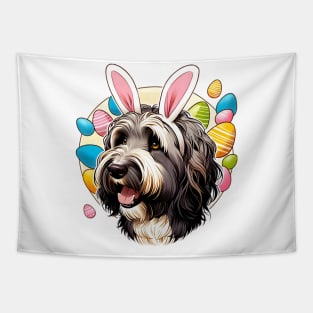 Schapendoes with Bunny Ears Embraces Easter Cheer Tapestry