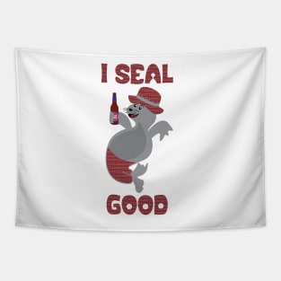 I Seal Good with Beer Funny Tapestry