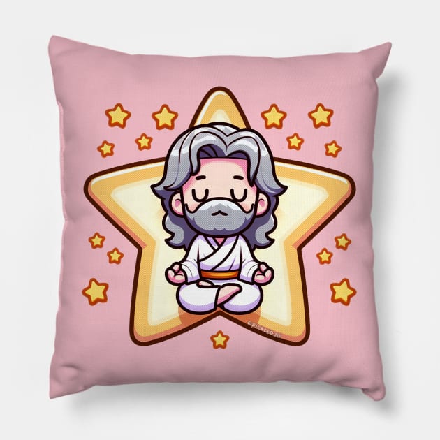 God Maditating Pillow by Pickledjo