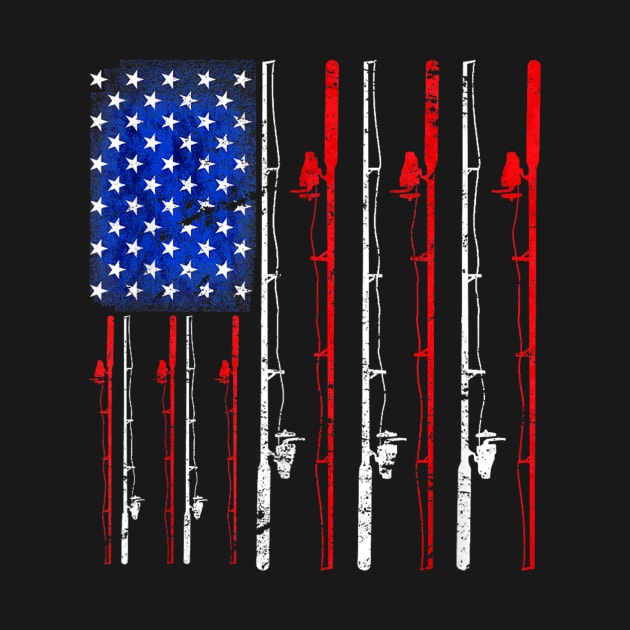 American Flag Fishing Rod Fishing Lover by irelandefelder