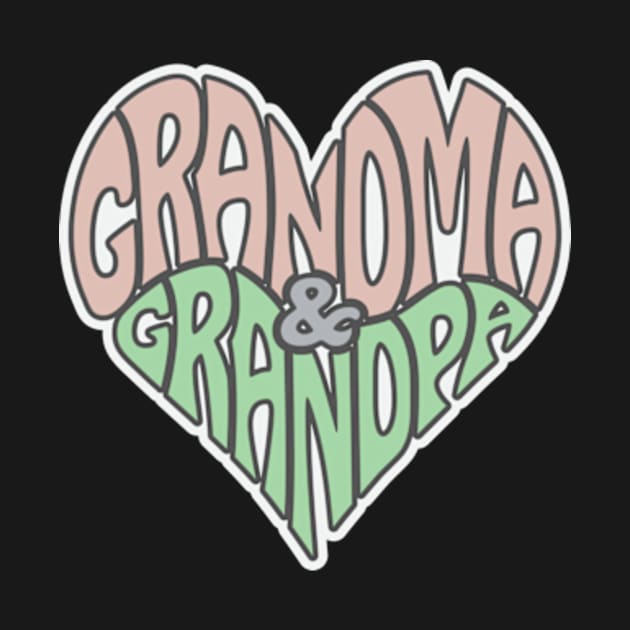 Grandpa & Grandma heart shape, grandparents day by AM95