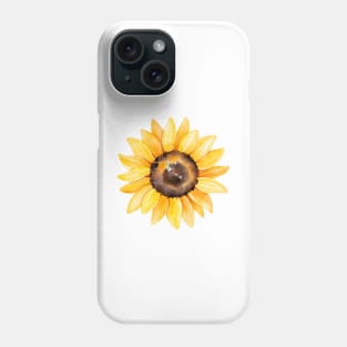 Watercolor sunflowers, hand painted yellow flower Phone Case