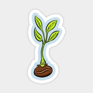 Coffee Bean and Seedling Garden Tips Toons Magnet