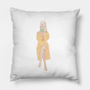 Spa day, self love illustration Pillow