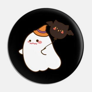 Kawaii Ghost with Oel Balloon Pin