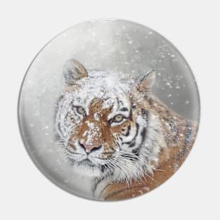 Winter Tiger Portrait Pin