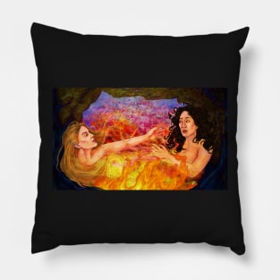 A portrait of two women on fire - Villaneve fanart Pillow