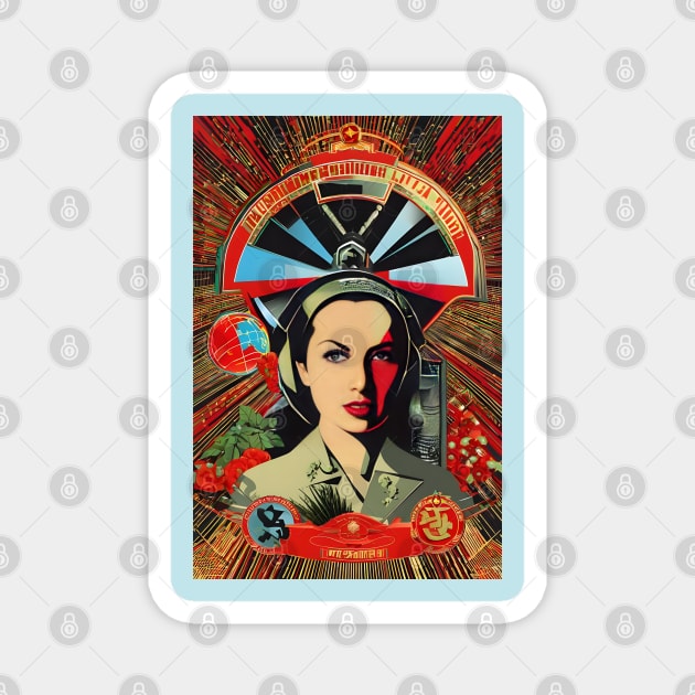 Soviet woman soldier Magnet by Spaceboyishere