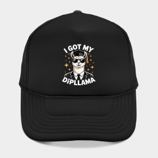 I Got My Dipllama Funny Llama Diploma School Graduation Hat