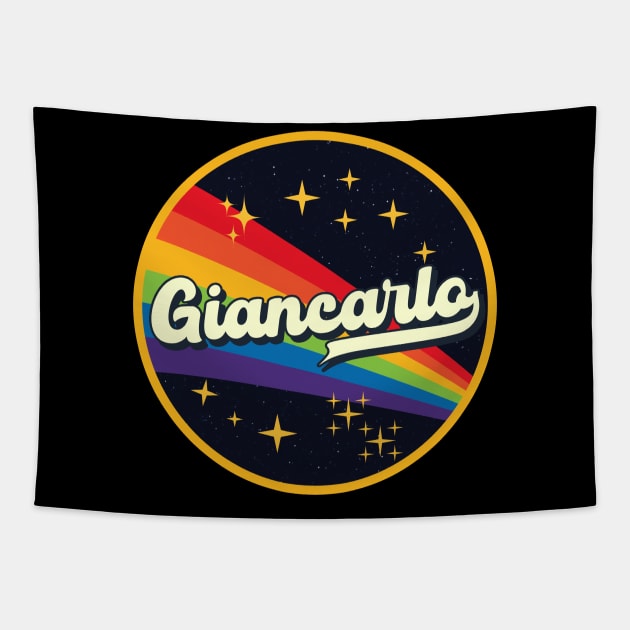 Giancarlo // Rainbow In Space Vintage Style Tapestry by LMW Art