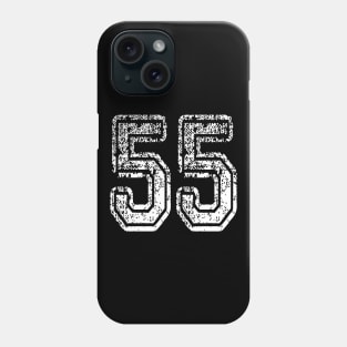 Number 55 Grungy in white Phone Case