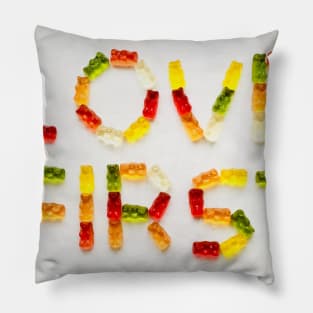 Love first colorful haribo bears Pillow