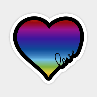 Rainbow Love Heart Pride Design Magnet